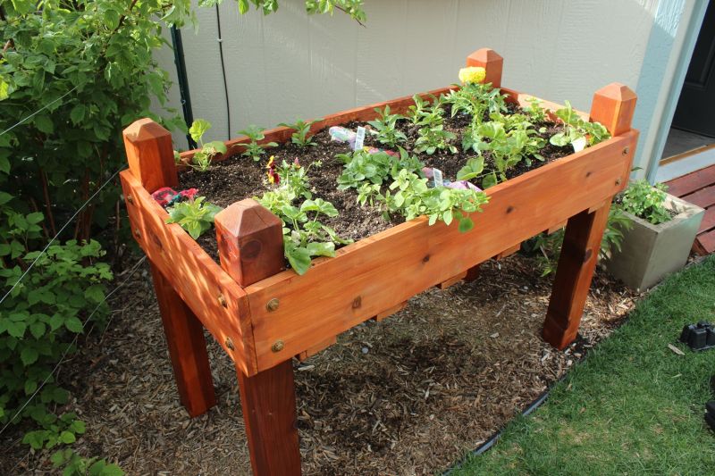 elevated herb planter